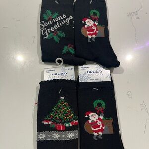 Holiday Editions Festive Black Socks Set